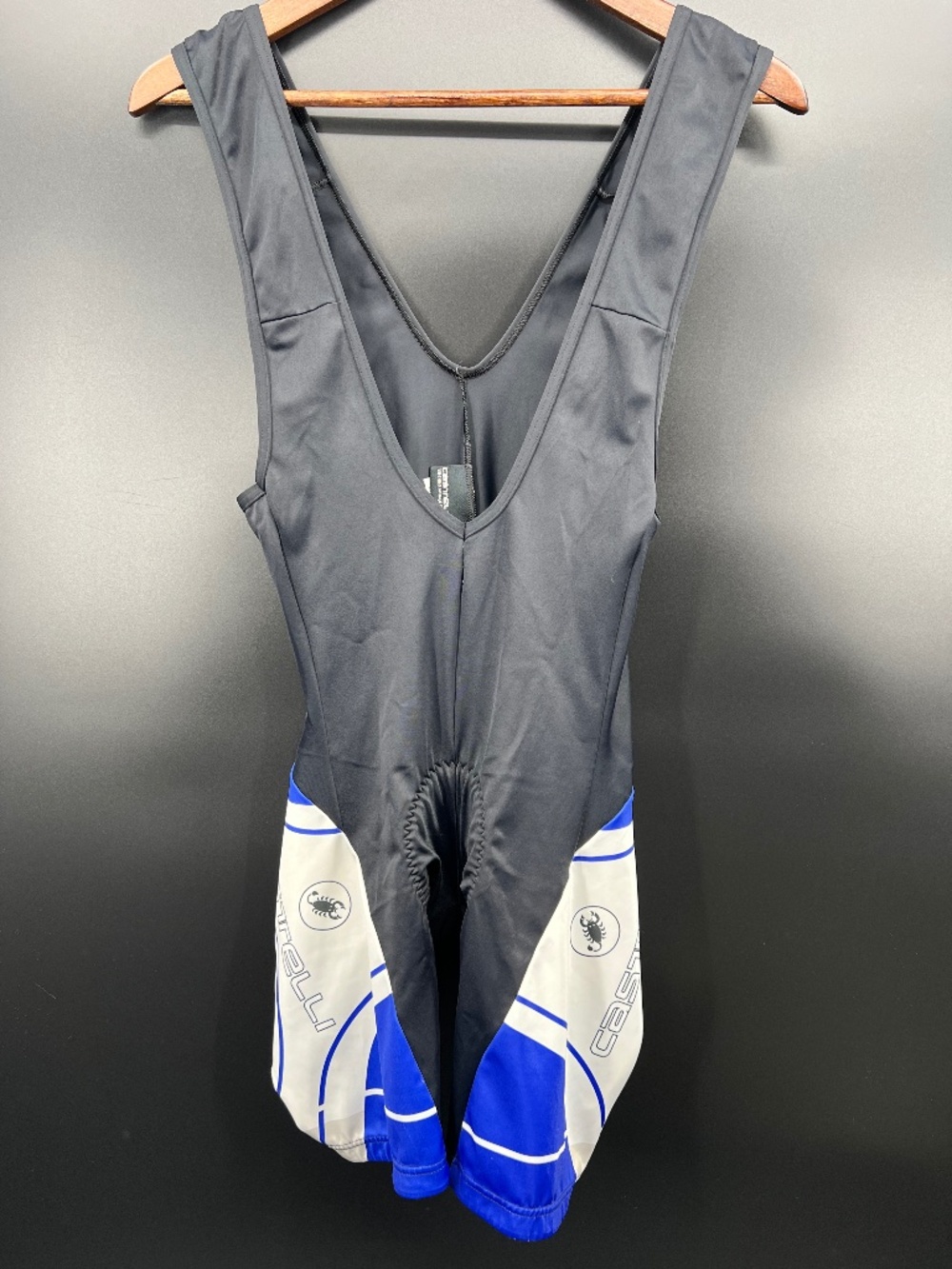 Vintage Castelli Techno Sportswear Cycling Bib Shorts XL Blue White Black Italy